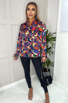 Multi Abstract Print Satin Shirt