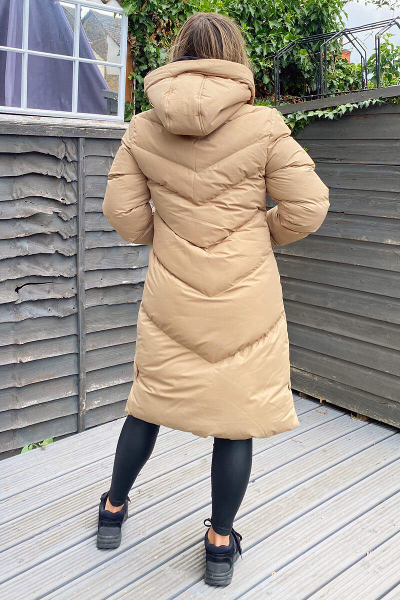 Cream Padded Longline Puffer Coat – AX Paris