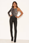 Animal Print One Sleeve Bodysuit