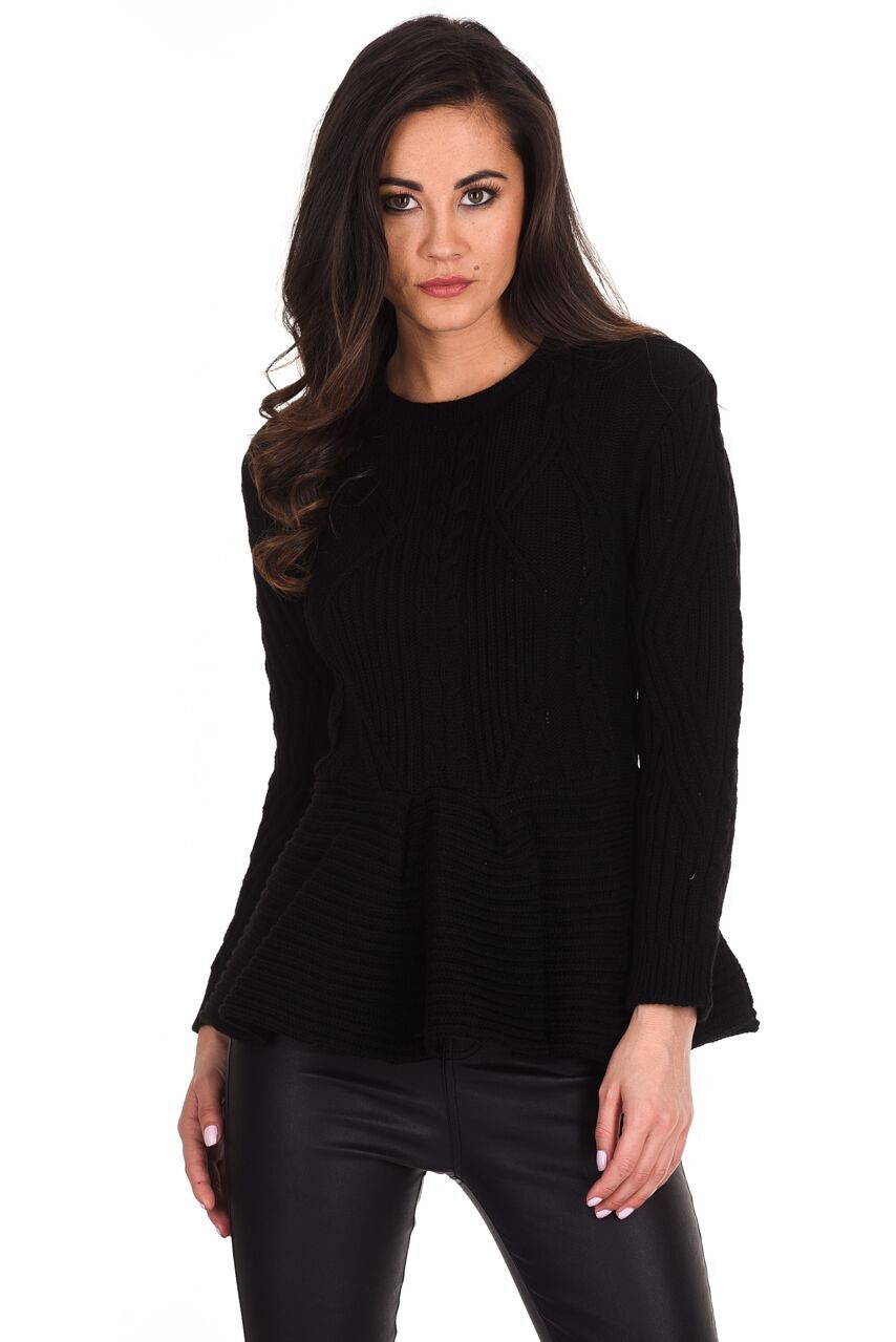 Black peplum cheap jumper