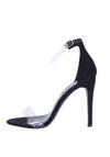 Black Perspex Strap Stilletto Heels