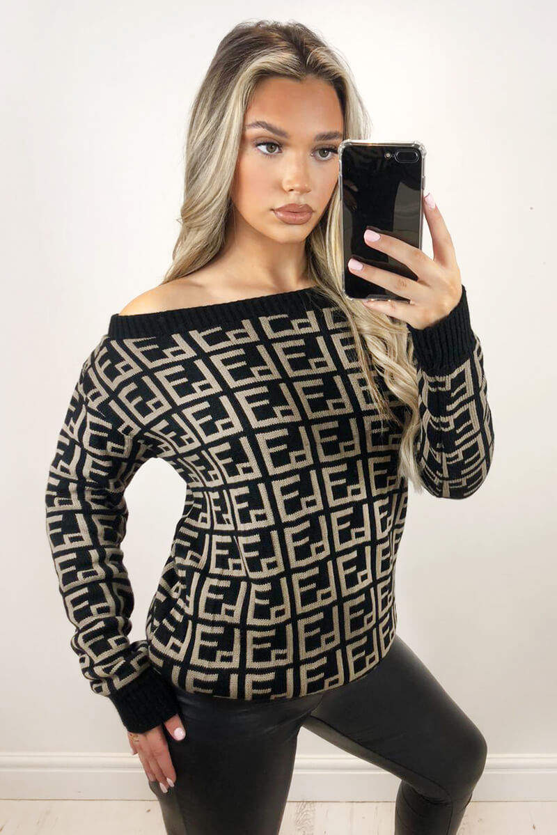 Fendi off outlet the shoulder sweater