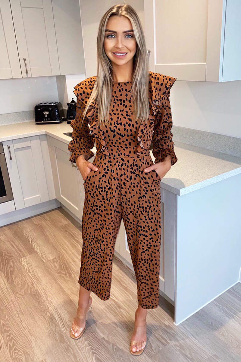 Ax paris animal print jumpsuit on sale