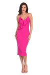 Cerise Frill Front Bodycon Dress