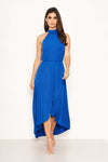 Cobalt Blue High Neck Maxi Dress