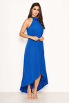 Cobalt Blue High Neck Maxi Dress