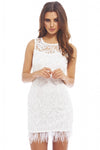 Feather Hem Lace dress