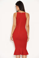 Red Bodycon Midi Dress