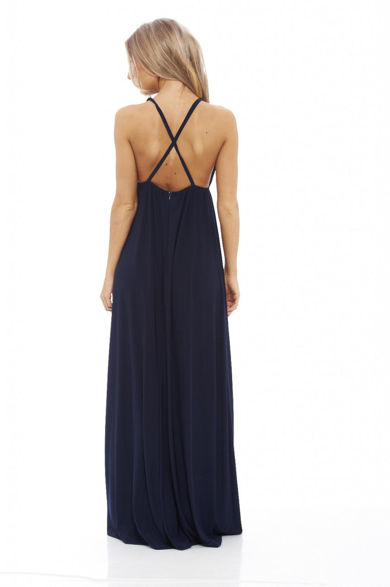 Slinky Plunge Maxi Dress