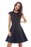 Mesh Insert Skater Dress