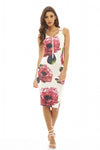 Zip Detail Floral Bodycon Dress