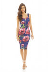 Zip Detail Floral Bodycon Dress