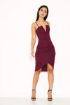 Plum Notch Front Wrap Dress