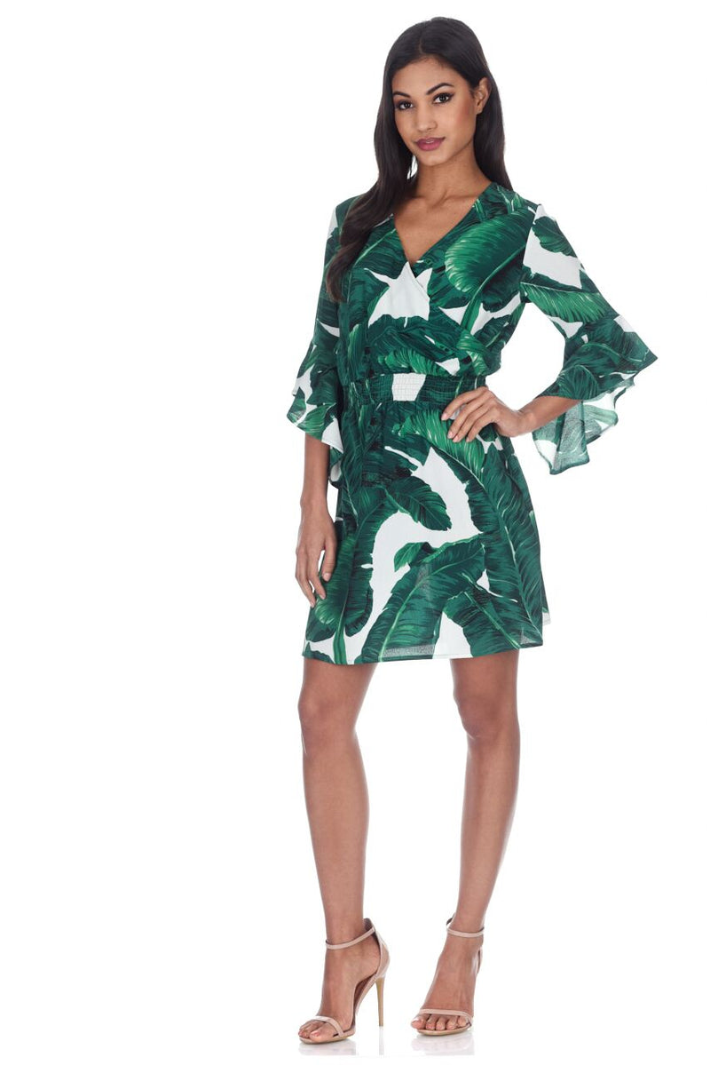 Ax paris green leaf dress hotsell