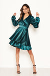 Green Satin Dress