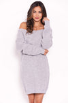 Grey Boatneck Longline Jumper