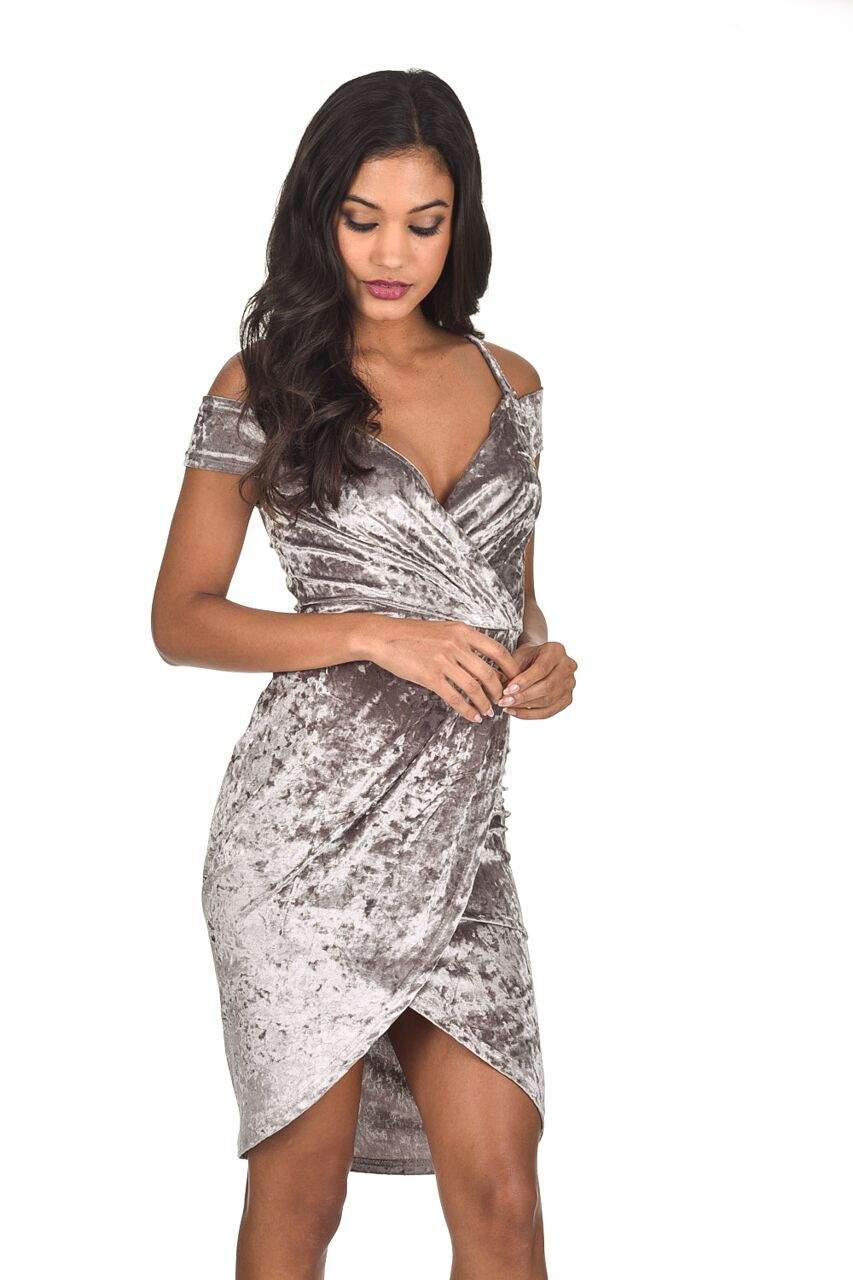 Crushed velvet 2024 wrap dress