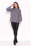 Grey Jumper With Pearl Detail