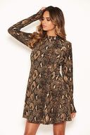 Snake Print Skater Dress