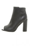 Peep Toe PU Ankle Boots