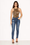 Leopard Print High Neck Bodysuit