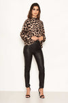 Leopard Print High Neck Top