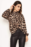 Leopard Print High Neck Top