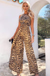 Leopard Print Jumpsuit With Knot Front Detail