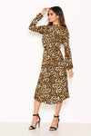 Leopard Print Side Split Midi Dress