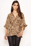 Leopard Print Wrap Top