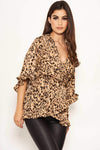 Leopard Print Wrap Top