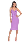 Lilac Frill Front Bodycon Dress