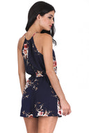 Navy Floral High Neck Playsuit