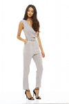 Belted Sleeveless Jumpsuit