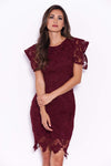 Plum Crochet Midi Dress