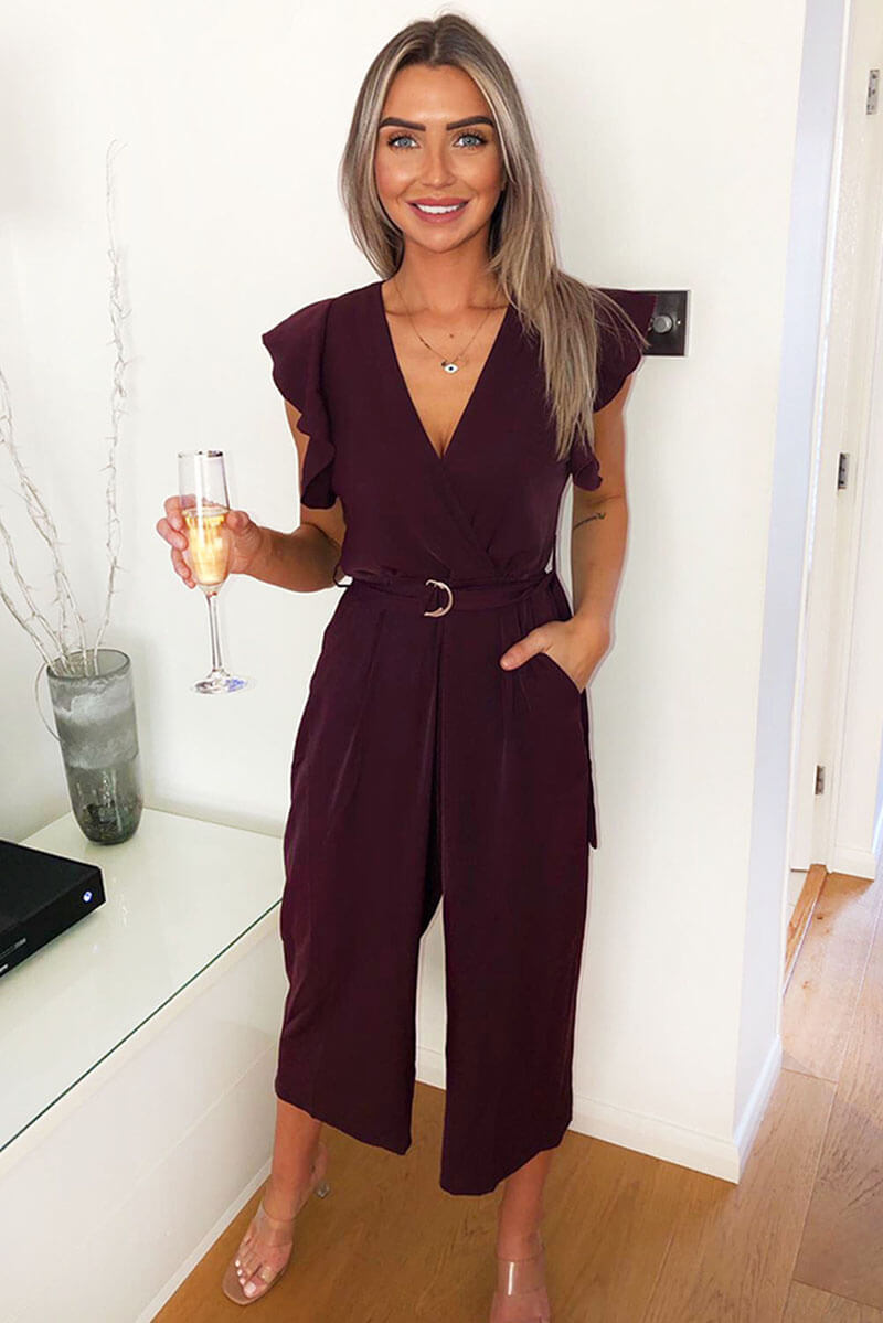 Ax paris store plum jumpsuit