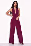 Plum Halterneck Jumpsuit