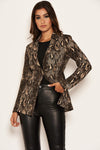 Brown Snake Print Blazer