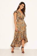 Stone Snake Printed Midi Dress