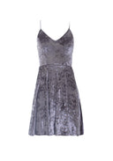 Silver Velvet Skater Dress