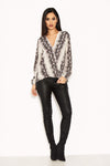 Snake Print Wrap Top