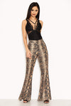 Snake Print Flared Trousers