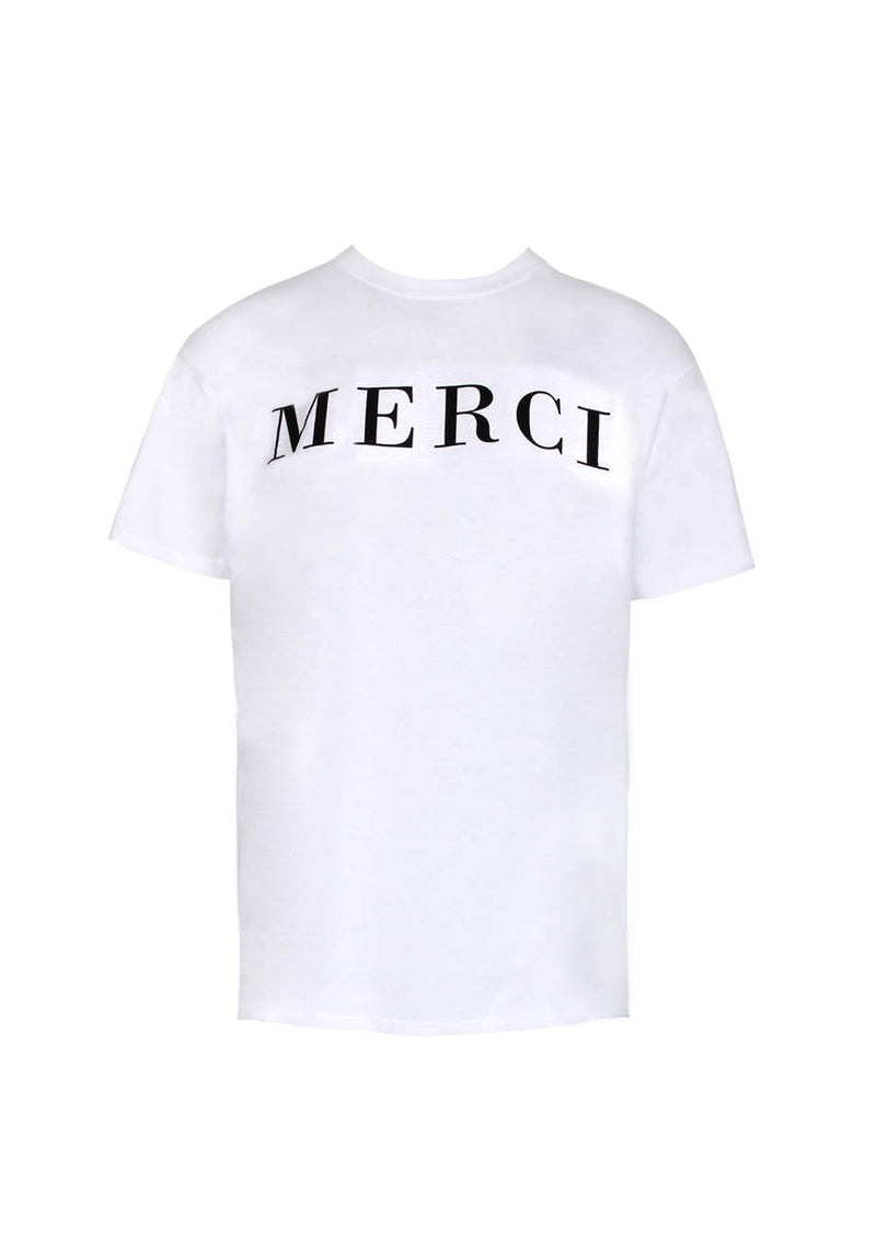 White Merci Slogan T-Shirt