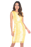 Yellow Lace Bodycon Dress