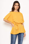 Yellow Tie Belt Top