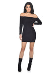 Black suede Bodycon dress