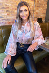 Pink Floral Sheer Shirt