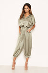 Sage Button Up Jumpsuit